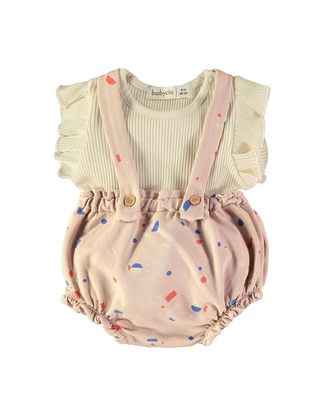 Culotte con tirantes + camiseta<br>Sardines Pink