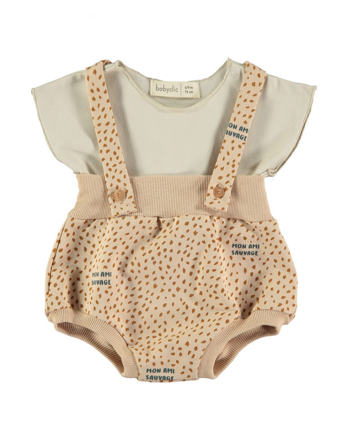 Culotte con tirantes + camiseta<br>SAUVAGE ROSA