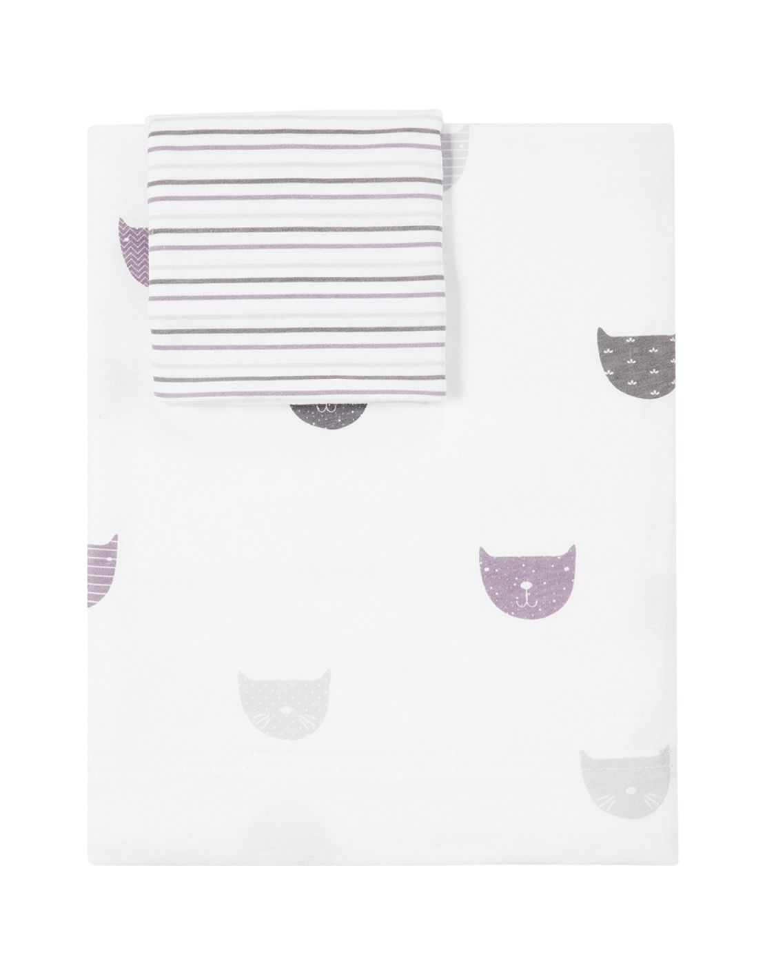 Juego de sábanas MIAU MALVA