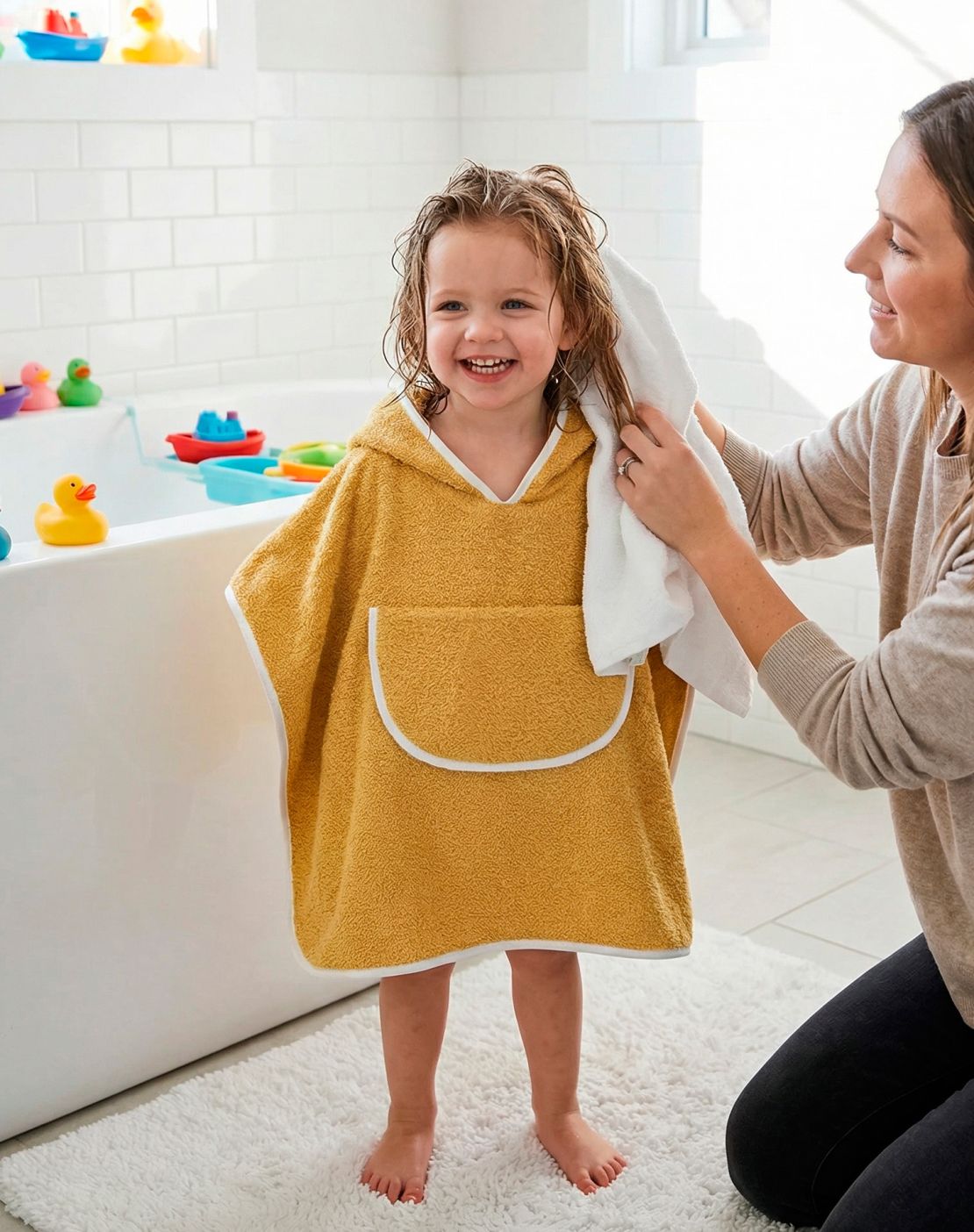 Poncho PLAIN MOSTAZA